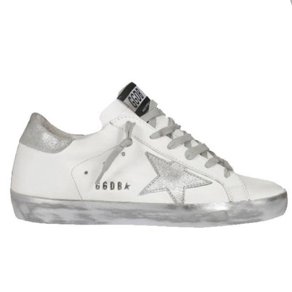 NEW Golden Goose Sneakers White and Silver